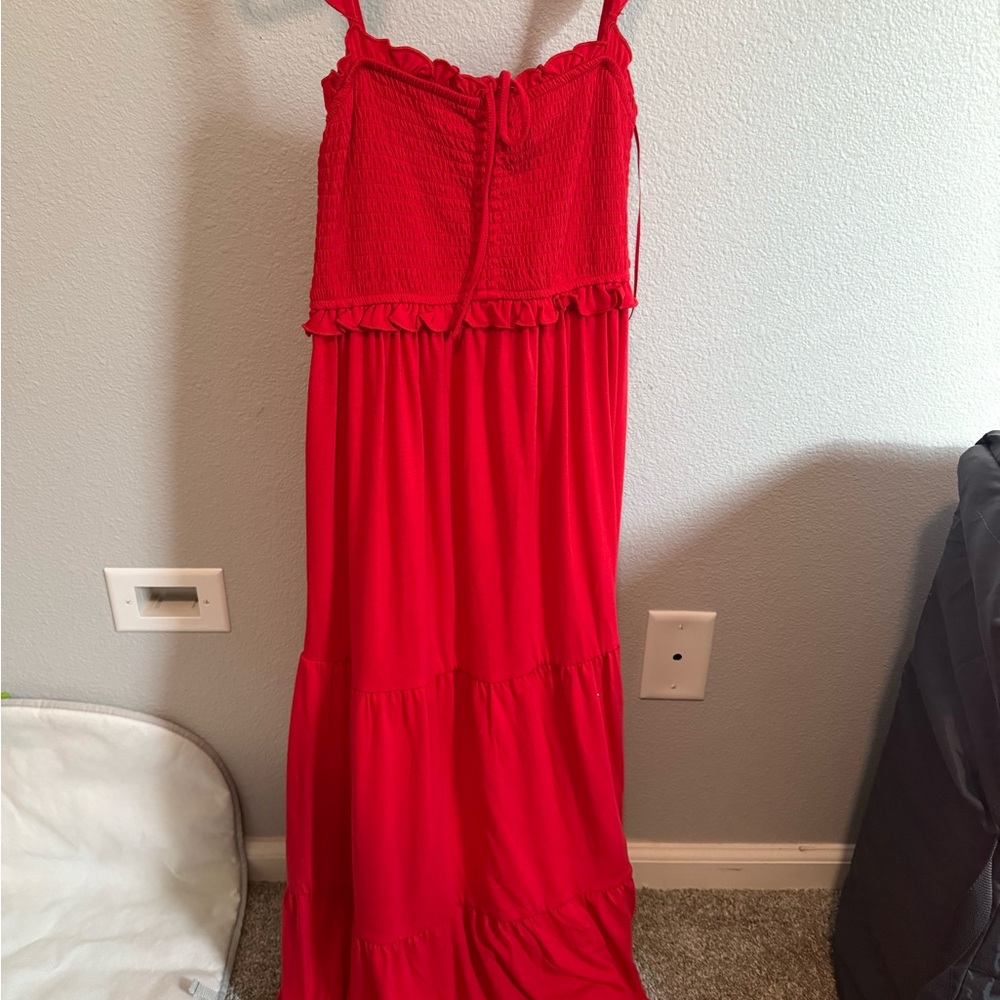 Francesca's Collections Vibrant Red Maxi Dress